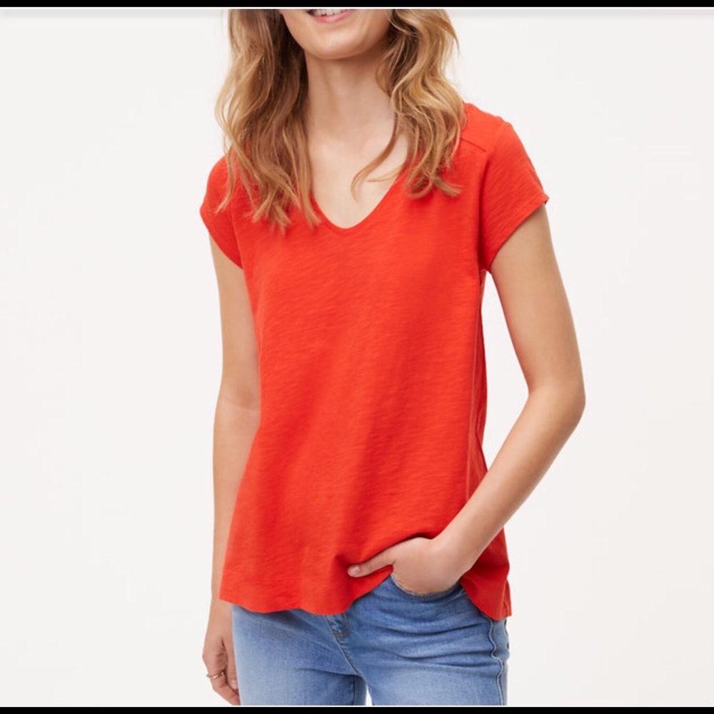 LOFT Vintage Soft Orange Swing Short Sleeve Tee